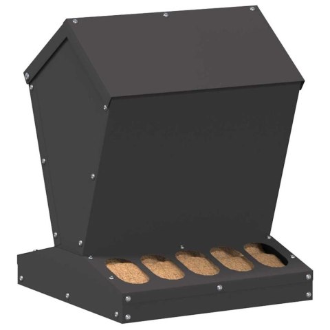 VidaXL Karmnik dla kur Czarny 30 x 30 x 39 cm Stal zimnowalcowana