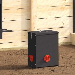 VidaXL Karmnik dla kur Czarny 32,5 x 20,5 x 43 cm Stal zimnowalcowana