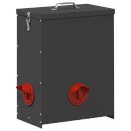 VidaXL Karmnik dla kur Czarny 32,5 x 20,5 x 43 cm Stal zimnowalcowana