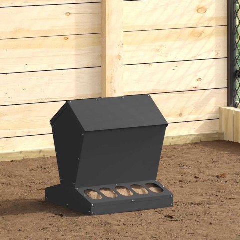 VidaXL Karmnik dla kur Czarny 40 x 40 x 45 cm Stal zimnowalcowana