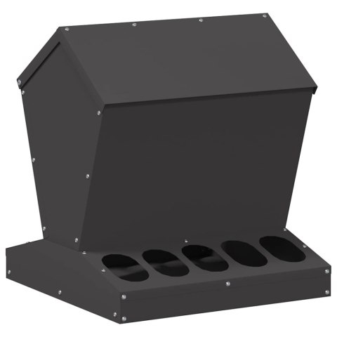 VidaXL Karmnik dla kur Czarny 40 x 40 x 45 cm Stal zimnowalcowana