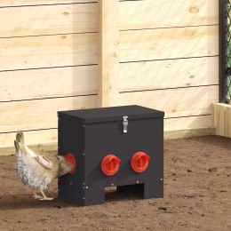 VidaXL Karmnik dla kur Czarny 40,5 x 25 x 38 cm Stal zimnowalcowana