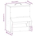 VidaXL Karmnik dla kur Srebrny 20 x 25 x 35 cm Stal Galwanizowana