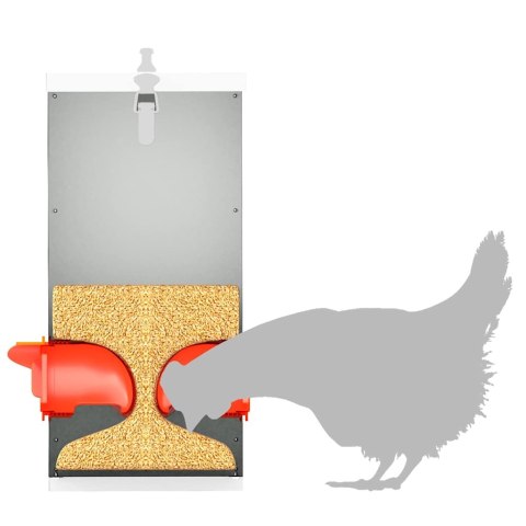 VidaXL Karmnik dla kur Srebrny 32,5 x 20,5 x 43 cm Stal Galwanizowana