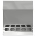 VidaXL Karmnik dla kur Srebrny 40 x 40 x 45 cm Stal Galwanizowana