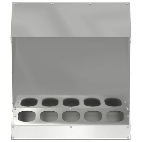 VidaXL Karmnik dla kur Srebrny 40 x 40 x 45 cm Stal Galwanizowana