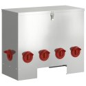 VidaXL Karmnik dla kur Srebrny 60,5 x 29 x 51 cm Stal Galwanizowana