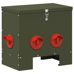 VidaXL Karmnik dla kur Zielony oliwkowy 40,5 x 25 x 38 cm