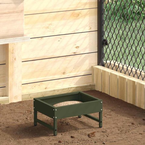 VidaXL Karmnik dla ptaków Zielony oliwkowy 80 x 28 x 13.5 cm