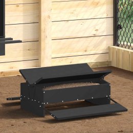 VidaXL Karmnik na pedały dla kur Czarny 75 x 53 x 20,5 cm
