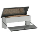 VidaXL Karmnik na pedały dla kur Srebrny 48,5 x 39,5 x 19 cm