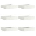 VidaXL Krawężnik do trawnika 6 pcs Biały 50 x 50 x 13 cm Stal