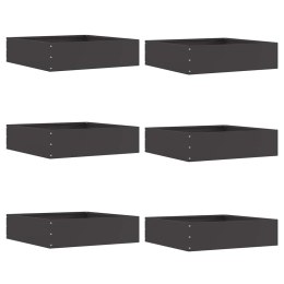VidaXL Krawężnik do trawnika 6 pcs Czarny 50 x 50 x 13 cm Stal