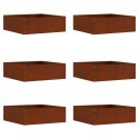 VidaXL Krawężnik do trawnika 6 pcs Rdzawy 40 x 40 x 13 cm