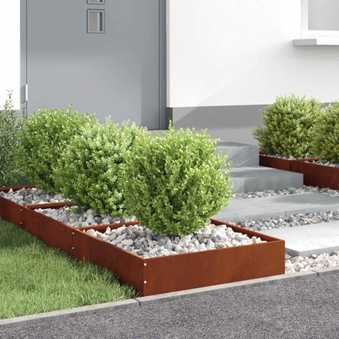 VidaXL Krawężnik do trawnika 6 pcs Rdzawy 50 x 50 x 13 cm