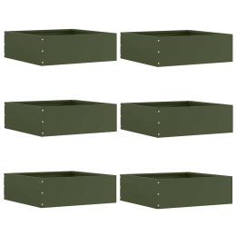 VidaXL Krawężnik do trawnika 6 pcs Zielony oliwkowy 40 x 40 x 13 cm