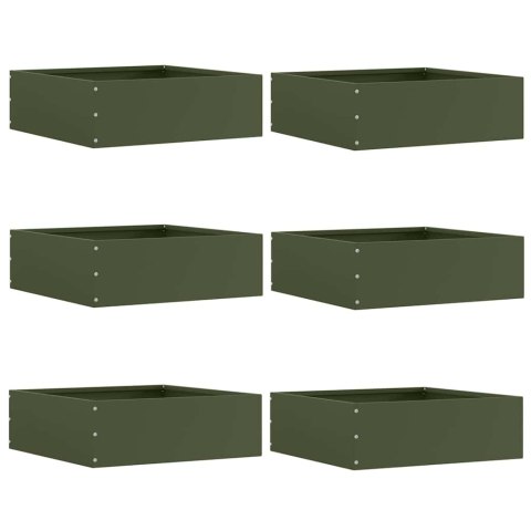 VidaXL Krawężnik do trawnika 6 pcs Zielony oliwkowy 40 x 40 x 13 cm