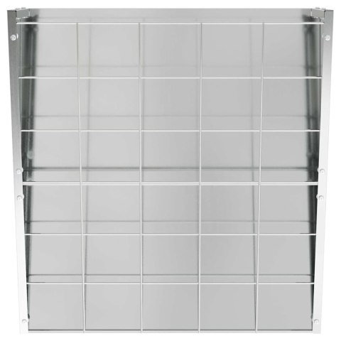 VidaXL Wiszący pojemnik na siano Srebrny 61 x 33 x 66 cm