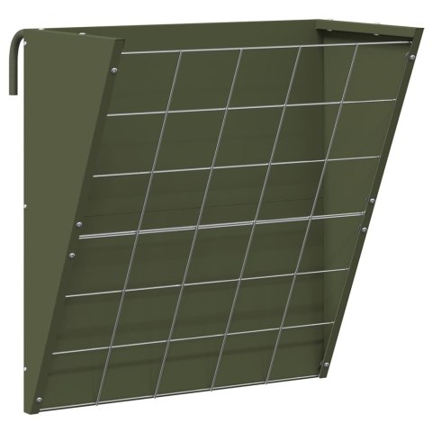 VidaXL Wiszący pojemnik na siano Zielony oliwkowy 61 x 33 x 66 cm