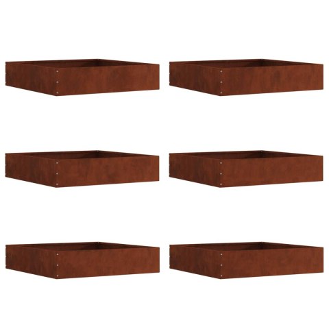 VidaXL Krawężnik do trawnika 6 pcs Rdzawy 60 x 60 x 13 cm