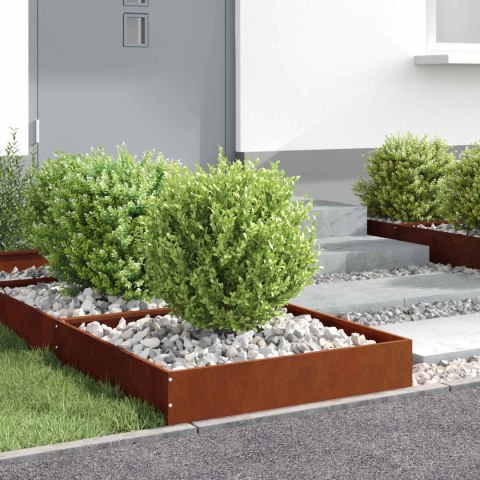 VidaXL Krawężnik do trawnika 6 pcs Rdzawy 60 x 60 x 13 cm
