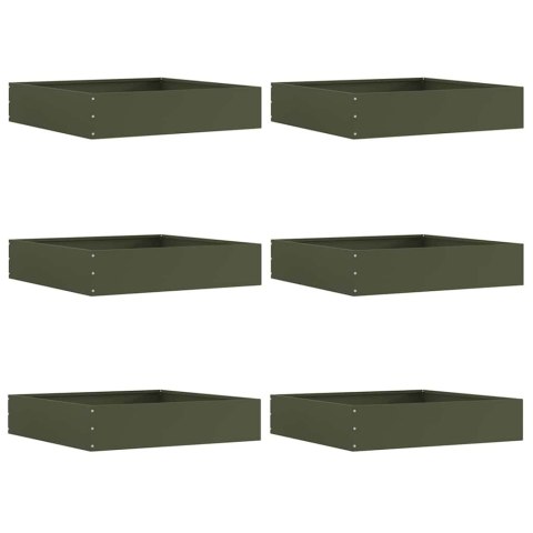 VidaXL Krawężnik do trawnika 6 pcs Zielony oliwkowy 60 x 60 x 13 cm