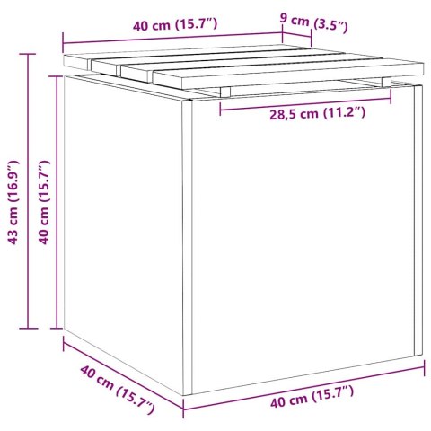 VidaXL Ławka ogrodowa Czarny 40 x 40 x 43 cm Stal