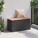 VidaXL Ławka ogrodowa Czarny 80 x 40 x 43 cm Stal