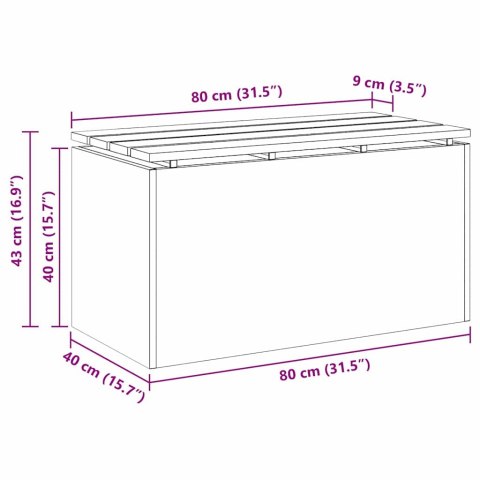 VidaXL Ławka ogrodowa Czarny 80 x 40 x 43 cm Stal