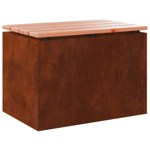 VidaXL Ławka ogrodowa Rdzawy 60 x 40 x 43 cm stal kortenowska