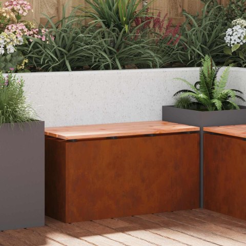 VidaXL Ławka ogrodowa Rdzawy 80 x 40 x 43 cm stal kortenowska