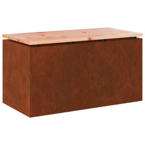 VidaXL Ławka ogrodowa Rdzawy 80 x 40 x 43 cm stal kortenowska