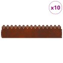 VidaXL Obrzeża trawnikowe 10 pcs Rdzawy 103 x 0,05 x 22 cm