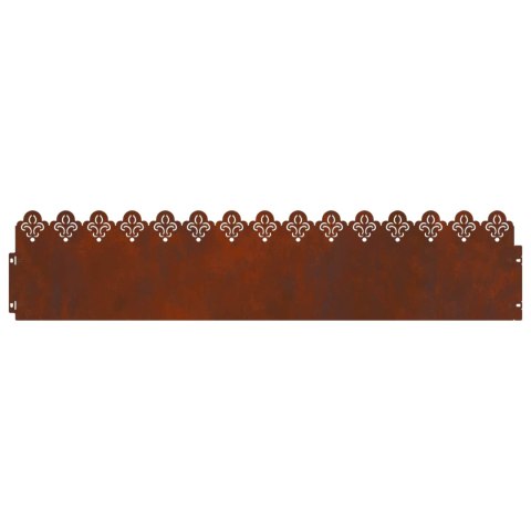 VidaXL Obrzeża trawnikowe 10 pcs Rdzawy 103 x 0,05 x 22 cm