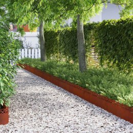 VidaXL Obrzeża trawnikowe 10 pcs Rdzawy 103 x 0,05 x 22 cm