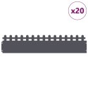 VidaXL Obrzeża trawnikowe 20 pcs Antracyt 103 x 0,05 x 22 cm Stal