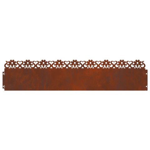 VidaXL Obrzeża trawnikowe 20 pcs Rdzawy 103 x 0,05 x 22 cm
