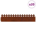 VidaXL Obrzeża trawnikowe 20 pcs Rdzawy 103 x 0,05 x 22 cm