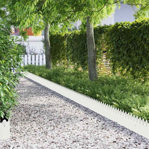 VidaXL Obrzeża trawnikowe 30 pcs Biały 103 x 0,05 x 22 cm Stal