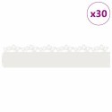 VidaXL Obrzeża trawnikowe 30 pcs Biały 103 x 0,05 x 22 cm Stal