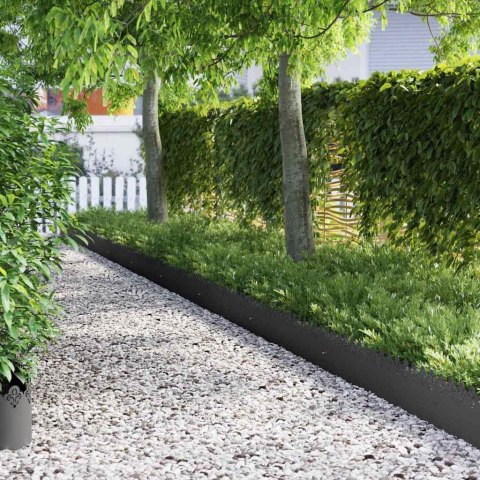 VidaXL Obrzeża trawnikowe 30 pcs Czarny 103 x 0,05 x 22 cm Stal