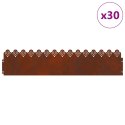 VidaXL Obrzeża trawnikowe 30 pcs Rdzawy 103 x 0,05 x 22 cm