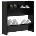 VidaXL Szafka na buty z półką Czarny Dąb 60 x 18 x 60 cm