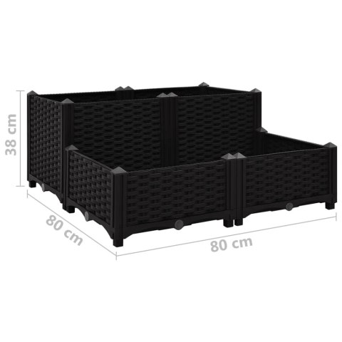 DONICA DO PODNIESIONEJ RABATY 80X80X38CM POLIPROPYLEN