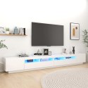 SZAFKA POD TV Z OŚWIETLENIEM LED BIAŁA 300X35X40CM