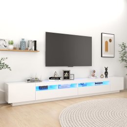 SZAFKA POD TV Z OŚWIETLENIEM LED BIAŁA 300X35X40CM
