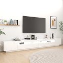 SZAFKA POD TV Z OŚWIETLENIEM LED BIAŁA 300X35X40CM