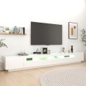 SZAFKA POD TV Z OŚWIETLENIEM LED BIAŁA 300X35X40CM