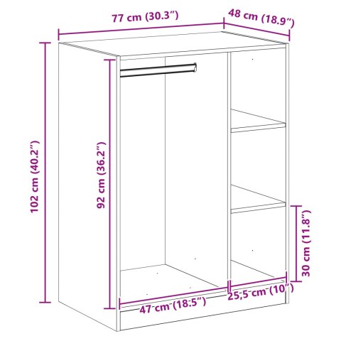 VidaXL Garderoba z półką Stare drewno 77 x 48 x 102 cm