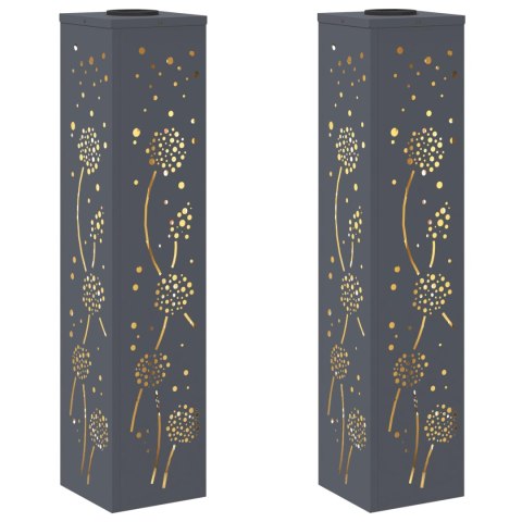 VidaXL Słoneczna LED lampa na ścieżkę 2 pcs Antracyt